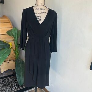 AGB Long Sleeve V-Neck Black Dress Size 16